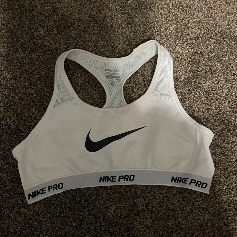 Girls large white Nike sports bra